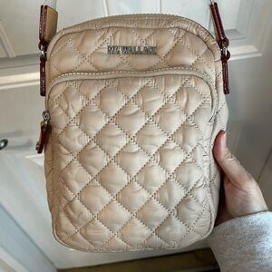 MZ Wallace Metro Quilted Nylon Crossbody Bag Buff